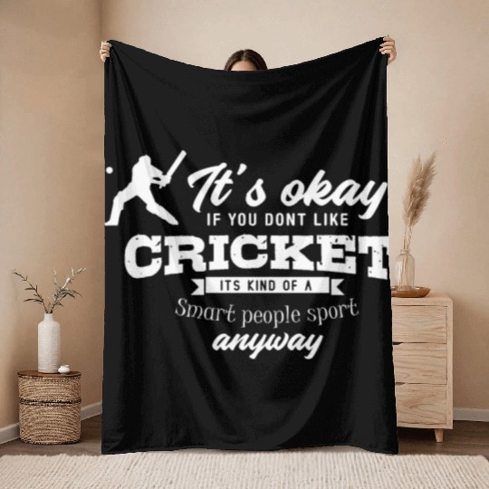 Cricket Team Gift Funny Cricket Player Throw Blankets