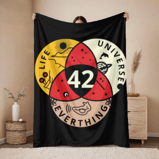 42 Angel Number Life Universe Everything Throw Blankets