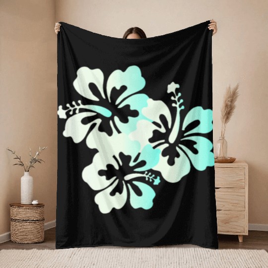 Hawaii Honolulu Boarder Surfer Tiki Summer Vacatio Throw Blankets