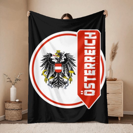 Austria Design with Eagle / Gift Throw Blankets