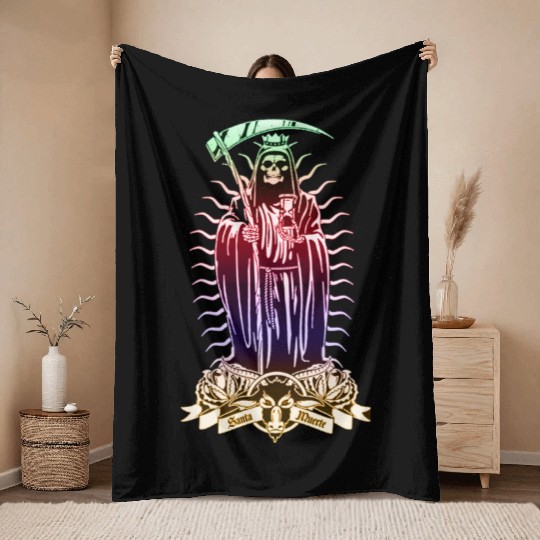 Santa Muerte - Santisima Muerte - Holy Death Throw Blankets