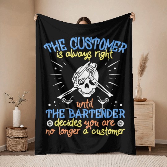 Funny Bartender Throw Blankets