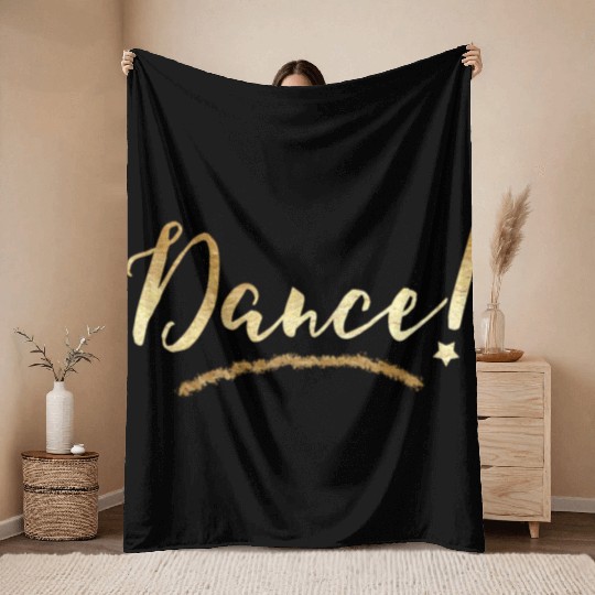 Dance! Dance Star Gold Foil Throw Blankets