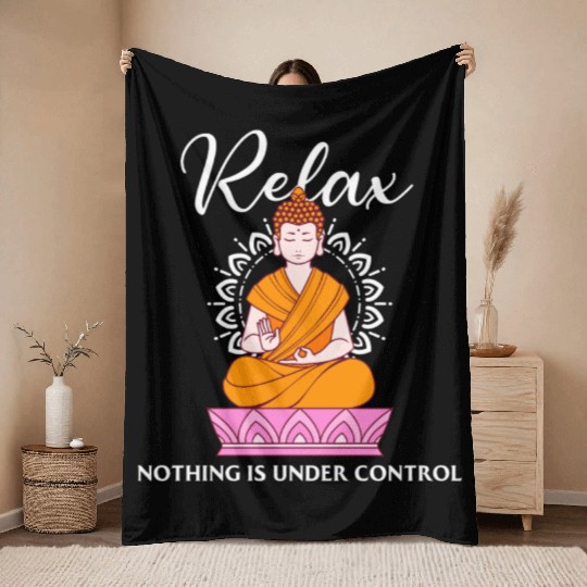 Buddha Quote india hindu shanti Buddhist Relax Throw Blankets
