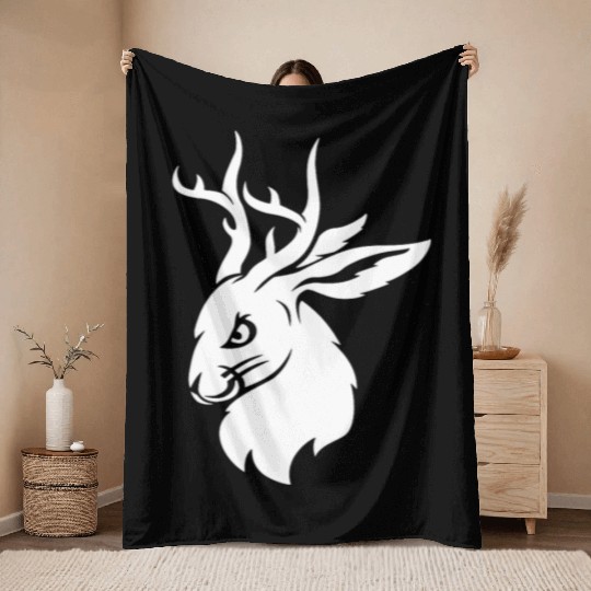 Jackalope Throw Blankets