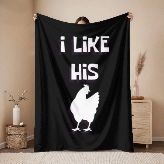 Paarshirt I like His cock Funny love gift Throw Blankets