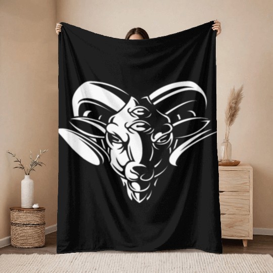 Dark Goat Baphomet - Satanic Lucifer Beelzebub Throw Blankets