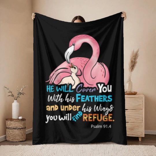 Bible Verse, Refuge Throw Blankets