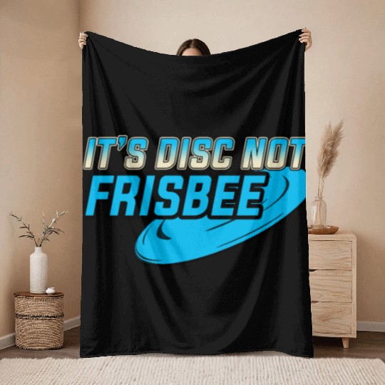 It's a Disc not Frisbee Disc Golf Ultimate Frisbee Throw Blankets