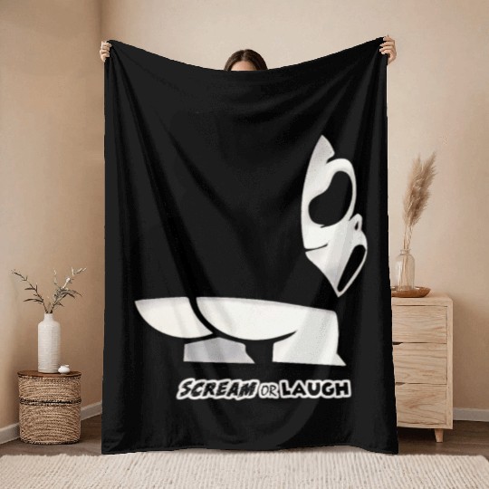 Ghost creature scream or laugh Throw Blankets