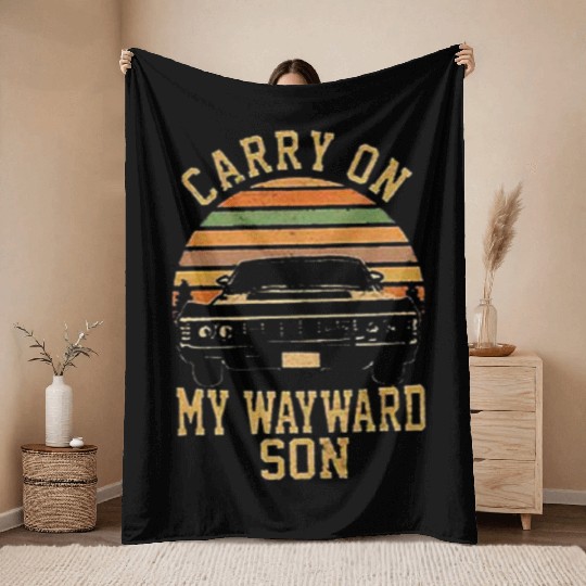 Supernatural Vintage Throw Blankets Carry On My Wayward Son