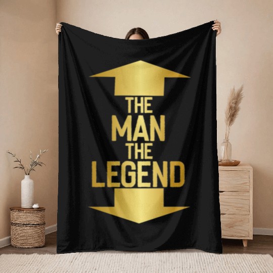 the man the legend Throw Blankets