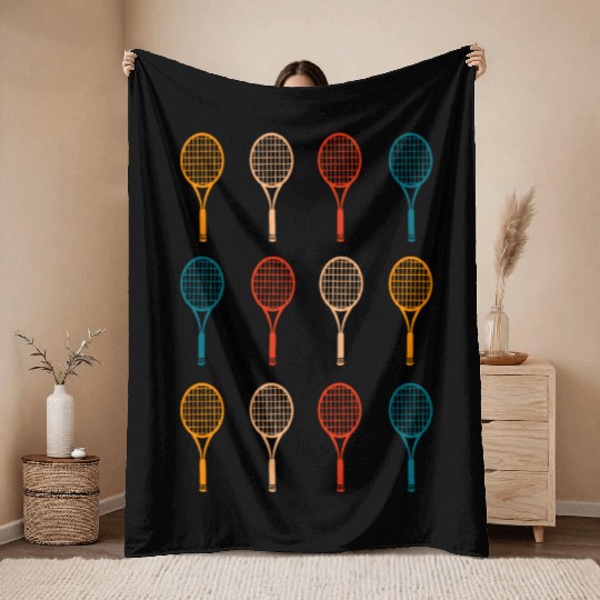 tennis rackets Throw Blankets