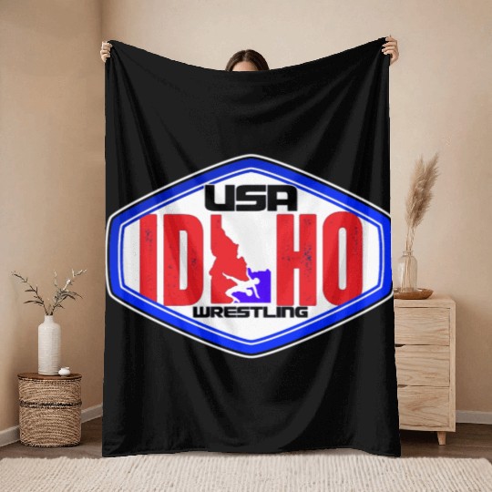 Idaho Division Team USA Wrestling Throw Blankets