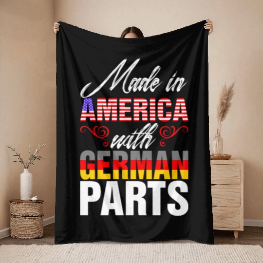 Made In America With German Parts Throw Blankets
