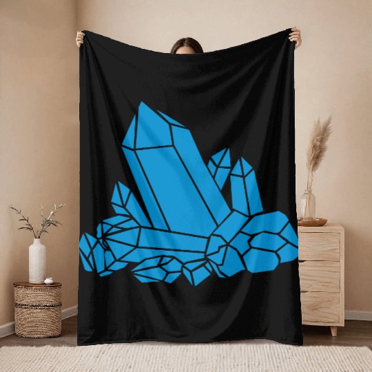 Blue crystal clipart Throw Blankets