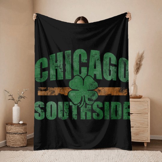 Chicago South Side Irish St Patricks Day Throw Blankets