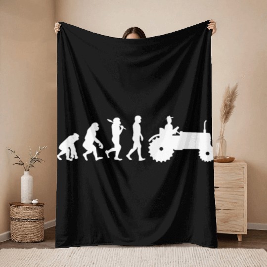 Farmer evolution Throw Blankets tractor tractor