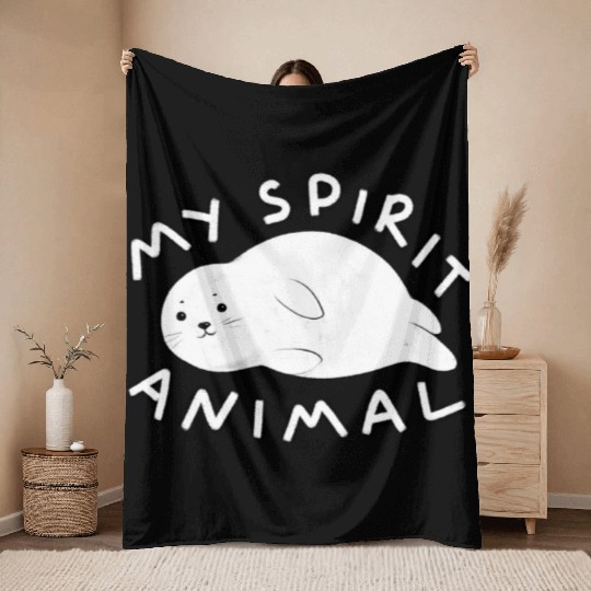 Seal is my spirit animal Throw Blankets