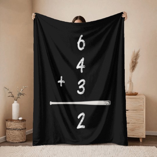 Baseball Math 6 4 3 2 Double Play Cute Throw Blankets Softb
