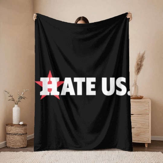 Houston Astros Hate Us Throw Blankets