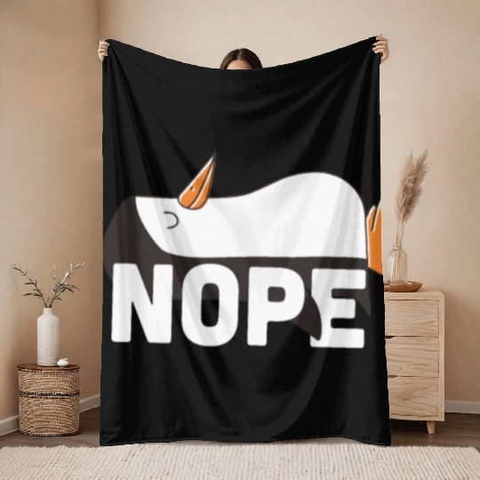 Nope Penguin Lover Gifts Throw Blankets