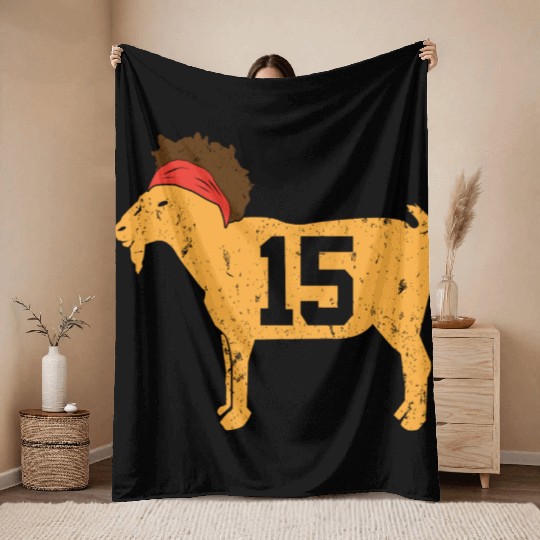 GOAT Number 15 MVP Throw Blankets