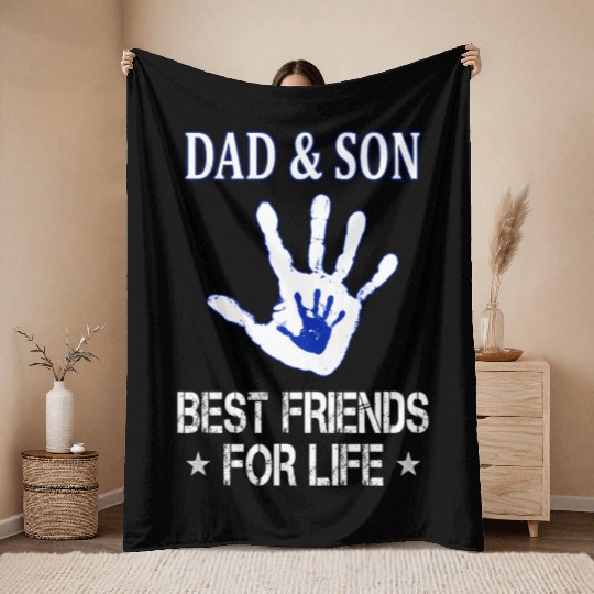 Dad And Son Matching Throw Blankets - Best Friends for Lif