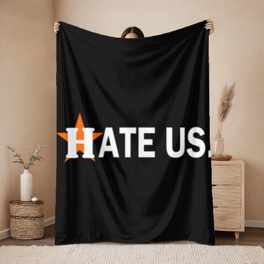 hate us houston astros Throw Blankets