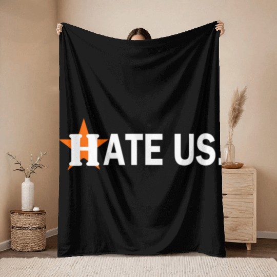 hate us houston astros Throw Blankets