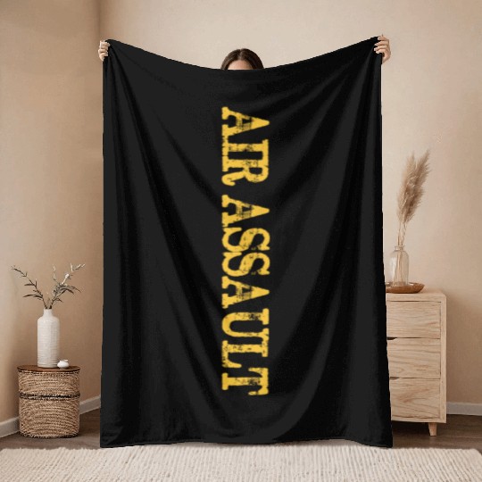 Distressed US Army Air Assault Throw Blankets