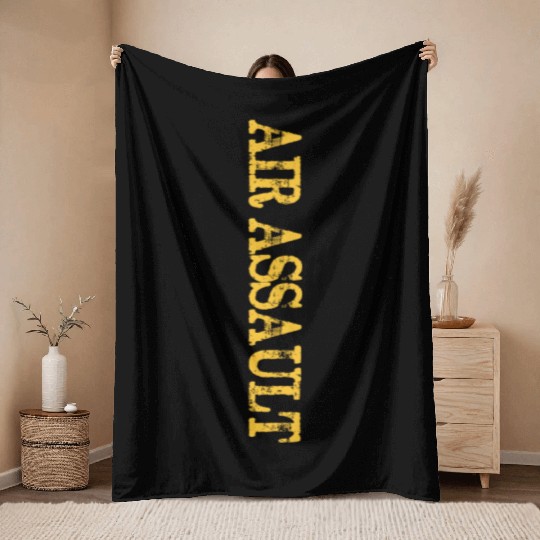 Distressed US Army Air Assault Throw Blankets