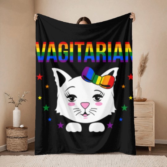 vagitarian venom Throw Blankets