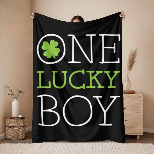 One lucky boy Throw Blankets