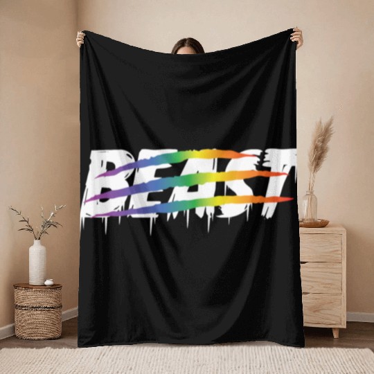 Matching Lesbian Couple Beauty & Beast Part1 Throw Blankets