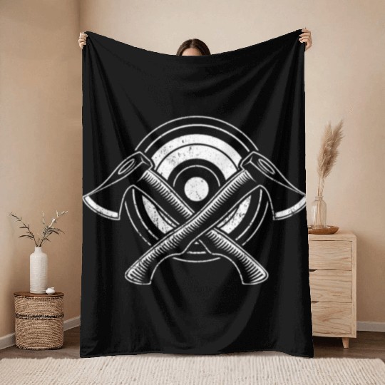 Bullseye Axe Throwing - Cool Axe Thrower Gift Throw Blankets