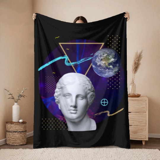 Earth - Ancient Gods and Planets Throw Blankets