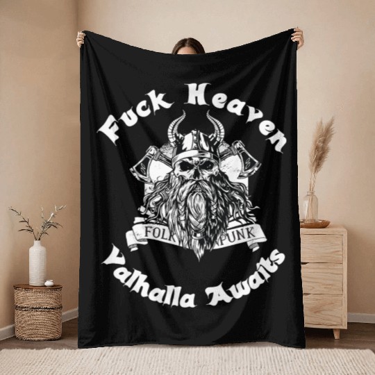 Odin Viking Valhalla Viking Hammer Thor Odin Throw Blankets