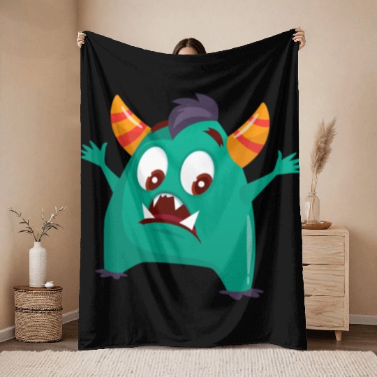 happy angry surprises BARON Throw Blankets
