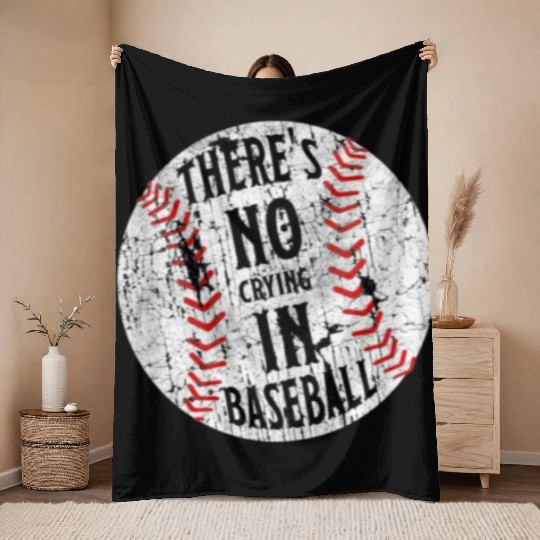 There's No Crying In Baseball I Love Sport Softba Throw Blankets