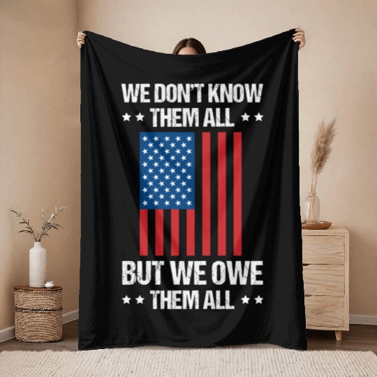 Memorial Day Veterans Day USA U.S. Army America Mi Throw Blankets