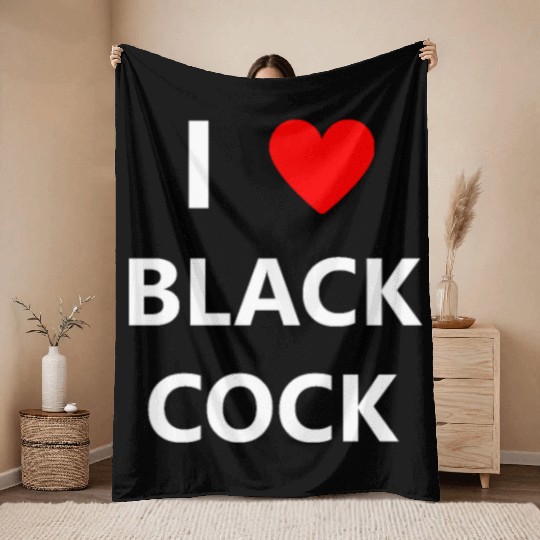 Black Cock Dick Penis sx Bjob Oral Kink BBC Throw Blankets
