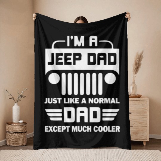 Jeep Dad Offroading Cool Father Gift Throw Blankets