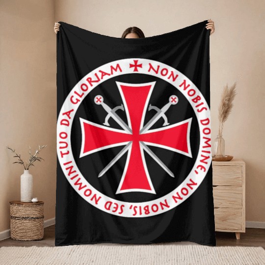 Knights Templar Cross Seal Throw Blankets