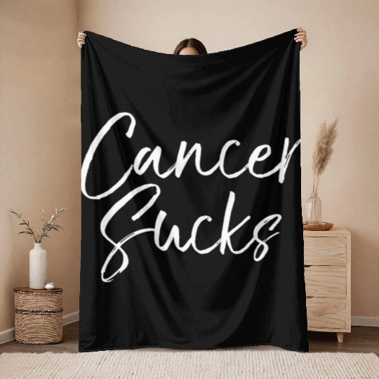 CANCER SUCKS Throw Blankets