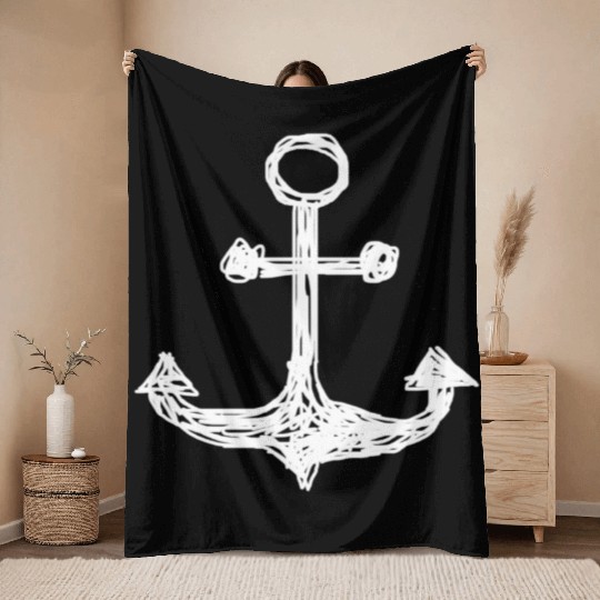 Anchor, Sailing, Fishing, Fisherman, Boat, Ocean Throw Blankets