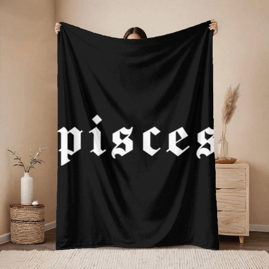 Pisces, Zodiac Sign, Astrology, Horoscope Throw Blankets