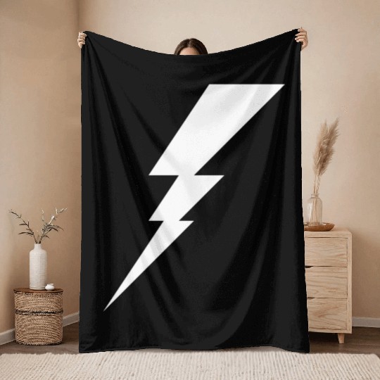Lightning Bolt Geometric Vector Shape Throw Blankets