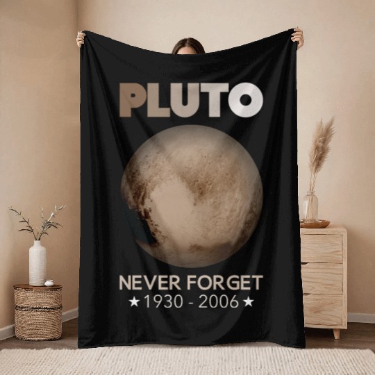 Pluto Never Forget 1930-2006 Throw Blankets