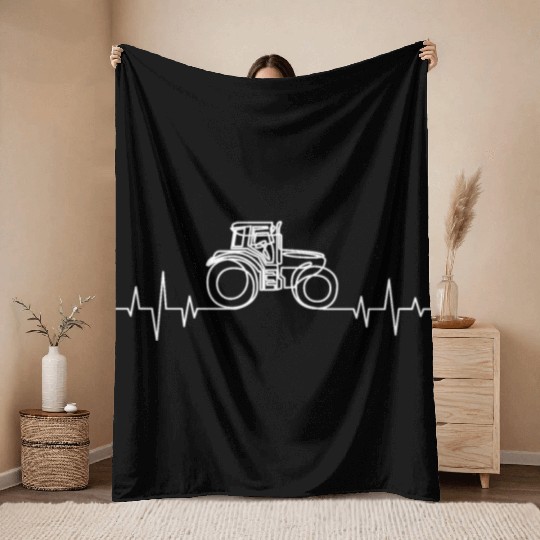 tractor heartbeat farmer farmer tractor tractor fa Throw Blankets